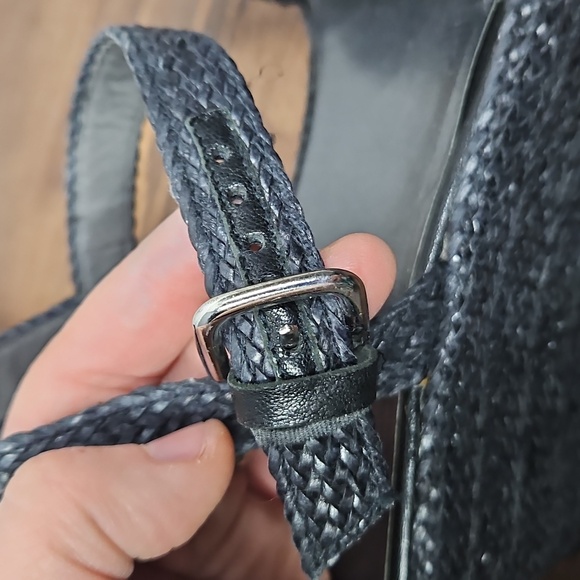 Stuart Weitzman Black Barbados Raffia Platform Sandals - Size 8.5 - Picture 7 of 13